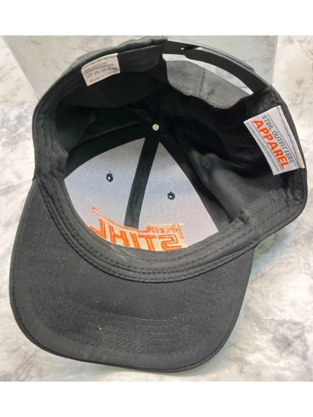 Team Stihl Black Snapback Hat Orange Logo Baseball Cap Construction Tools
